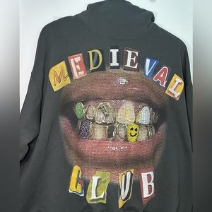 • CUSTOM GRAY MEDIEVAL CLUB HOODIE •